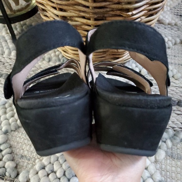 Abeo Gabrielle Black Adjustable Custom 3D Insole Wedge Sandals Women's 10 - Picture 8 of 12